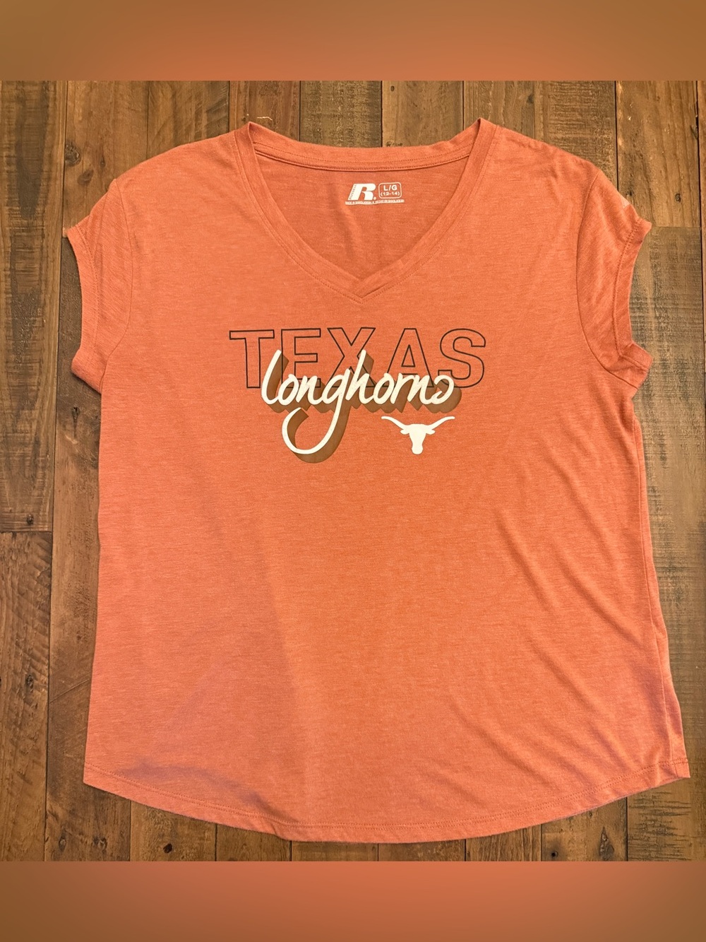 Russell Athletic Texas Longhorns Women’s V-Neck T-Shirt – Size Large
